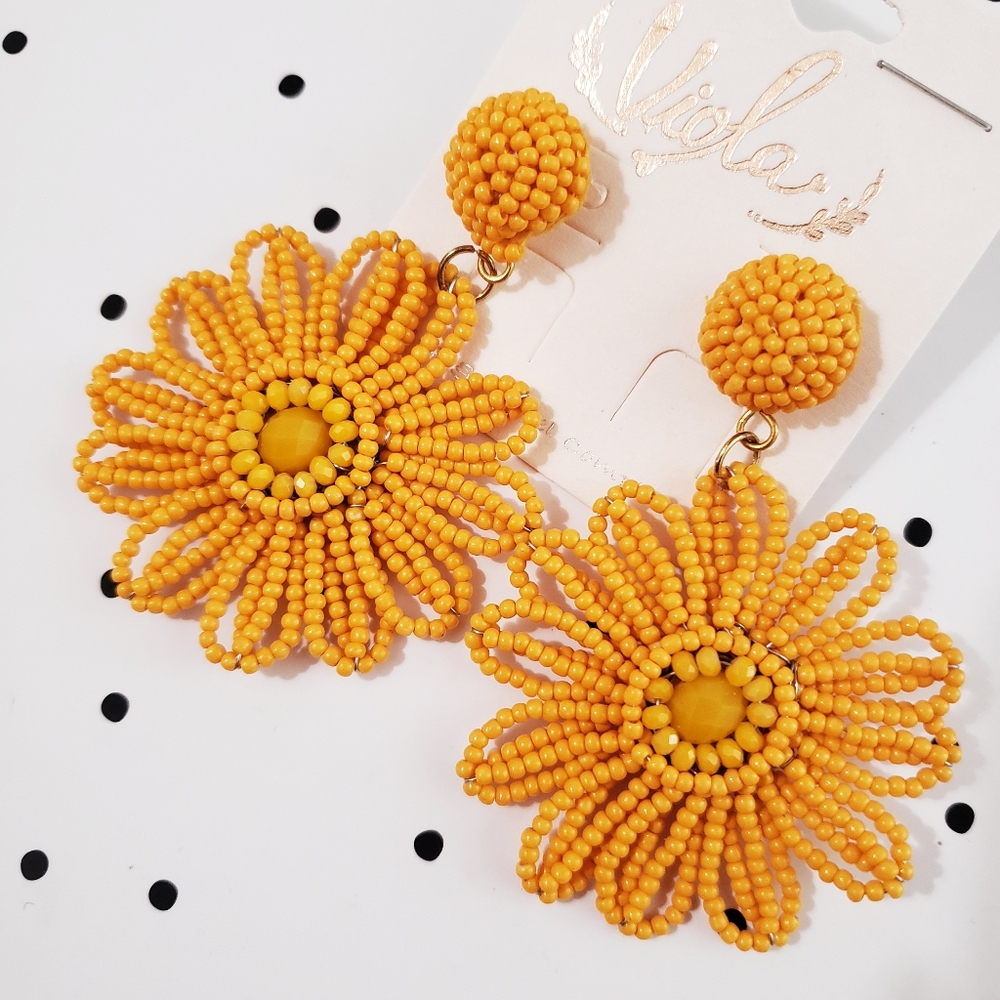 Flower Beaded Earrings